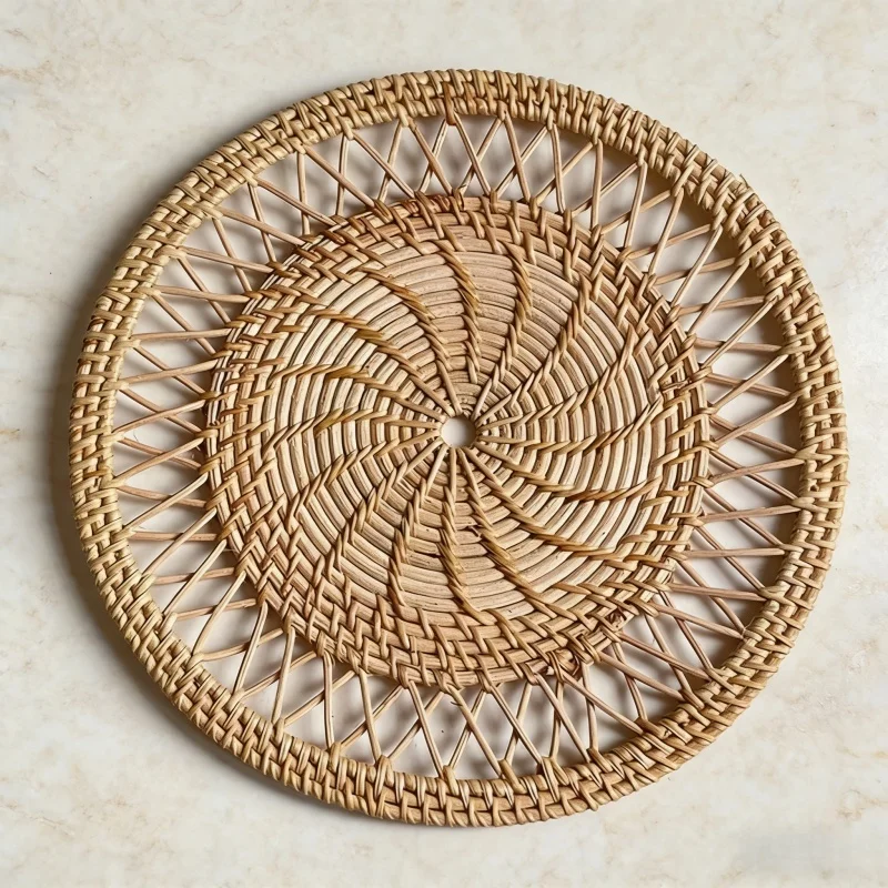 Round Wicker Tray Rattan Woven - đánh giá và giá Rattan Plant Basket