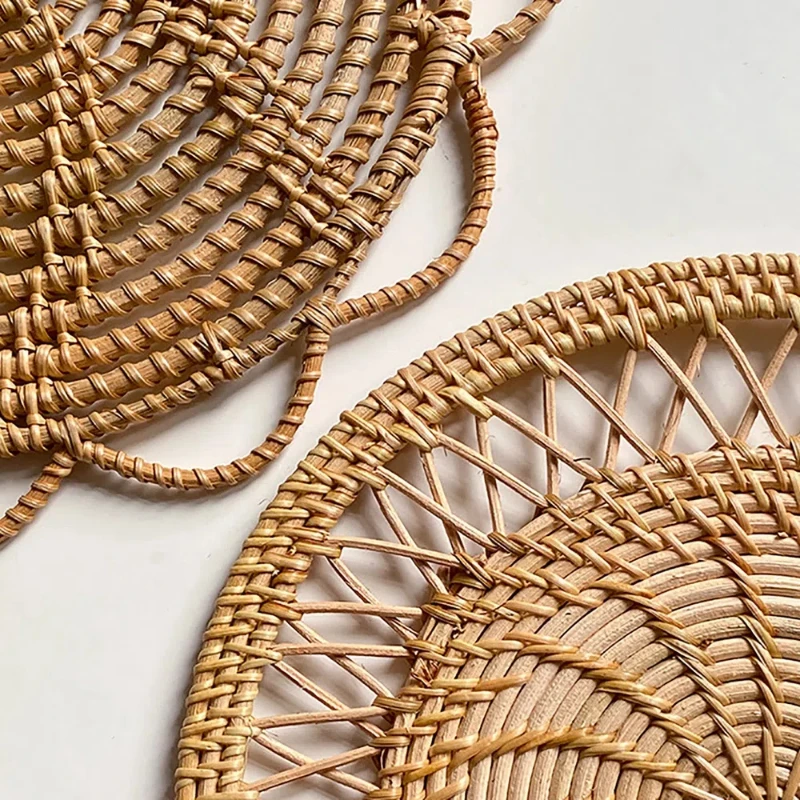 Round Wicker Tray Rattan Woven - đánh giá và giá Rattan Plant Basket