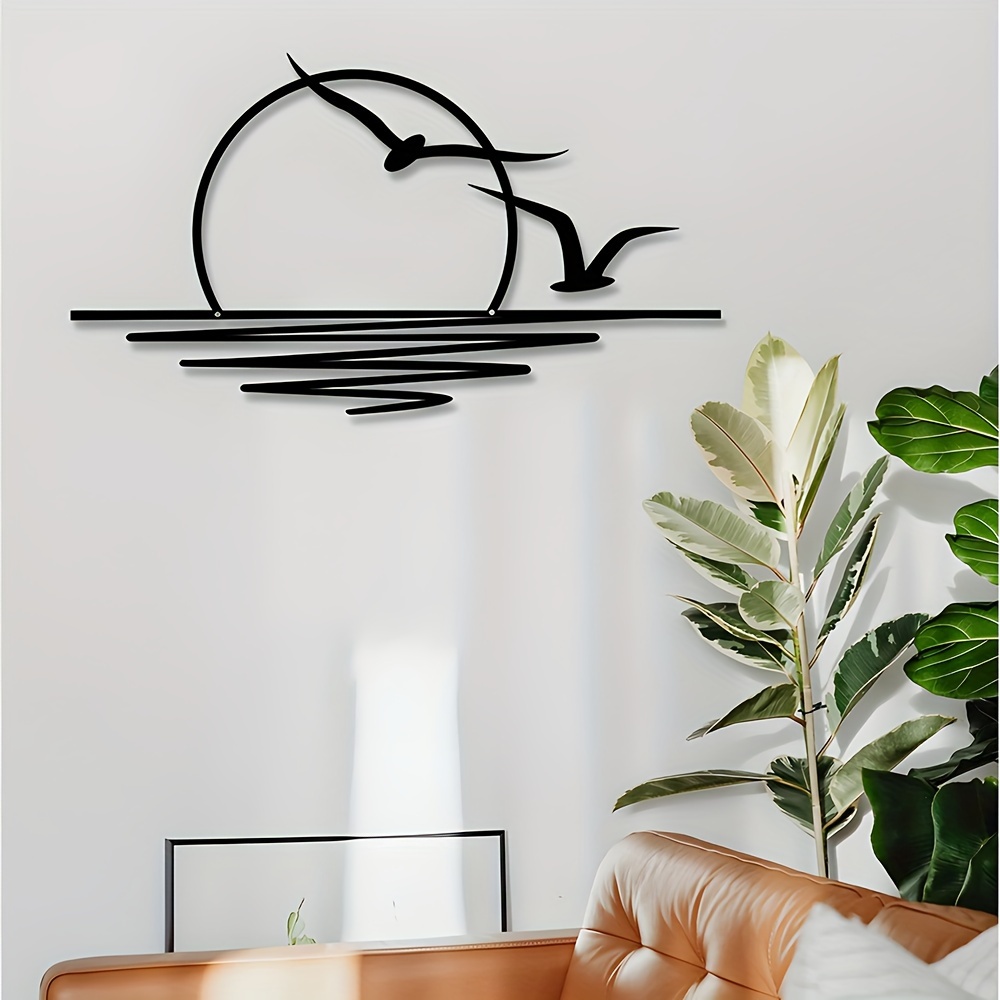 Seagull Sunrise Art Wall Decal - đánh giá và giá Home Decor Indonesia