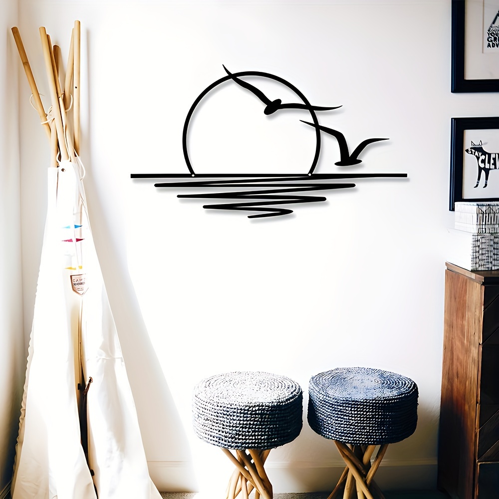 Seagull Sunrise Art Wall Decal - đánh giá và giá Home Decor Indonesia