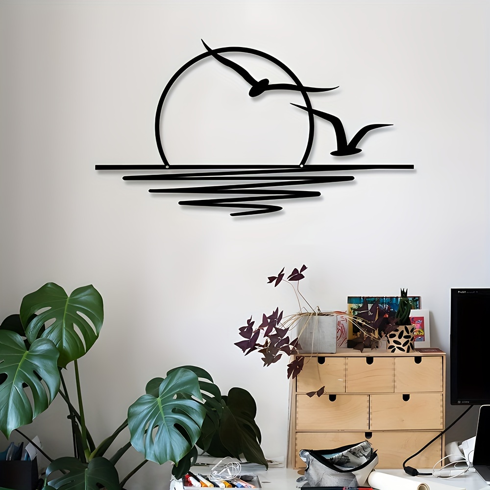 Seagull Sunrise Art Wall Decal - đánh giá và giá Home Decor Indonesia