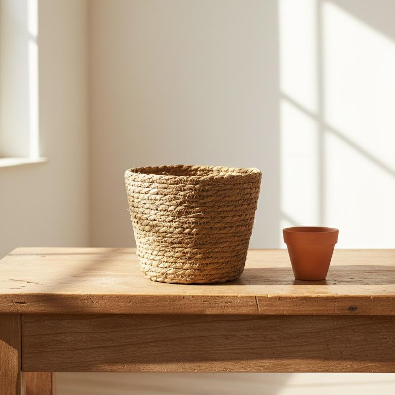 Rattan Basket Flower Pot Straw - đánh giá và giá Rattan Plant Basket