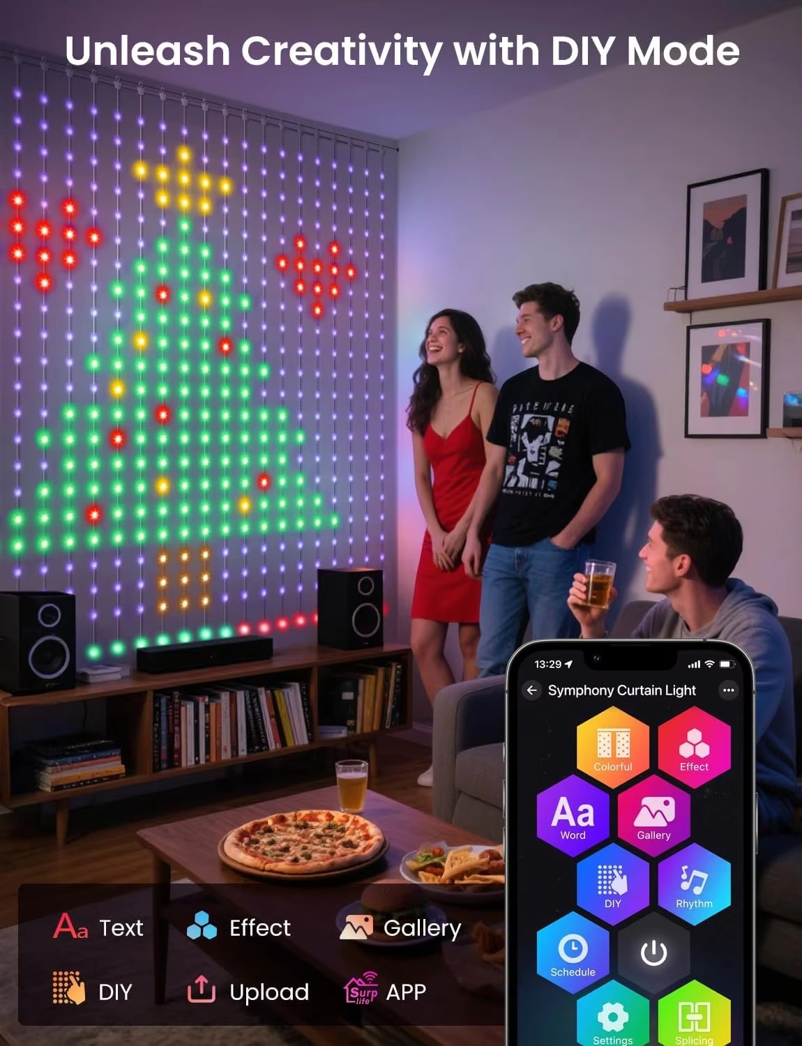 USB Curtain Light 400 LED Dyna - đánh giá và giá Home Decor Free App