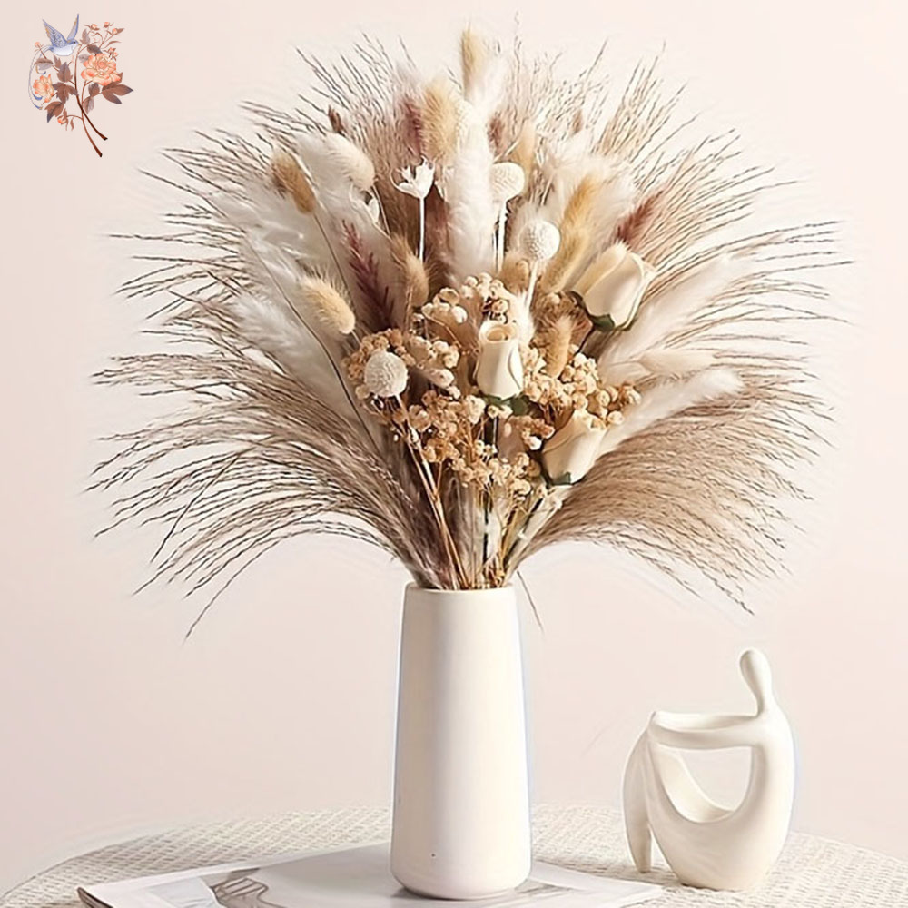 80Pcs Artificial Dried Flowers - đánh giá và giá Pampas Grass Decor