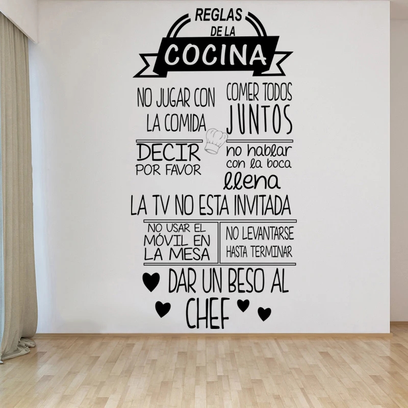 1 pc nice Reglas De La Cocina  - đánh giá và giá Home Decor Indonesia