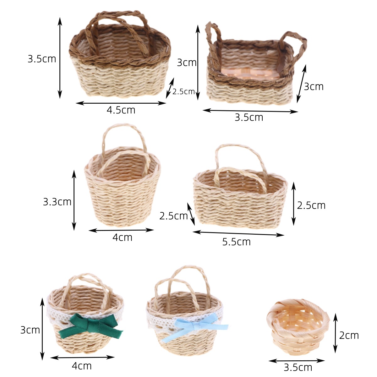1Pc Dollhouse Handwoven Lafite - đánh giá và giá Rattan Plant Basket