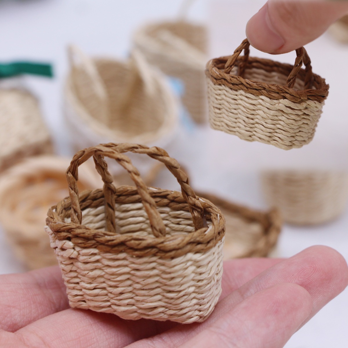 1Pc Dollhouse Handwoven Lafite - đánh giá và giá Rattan Plant Basket