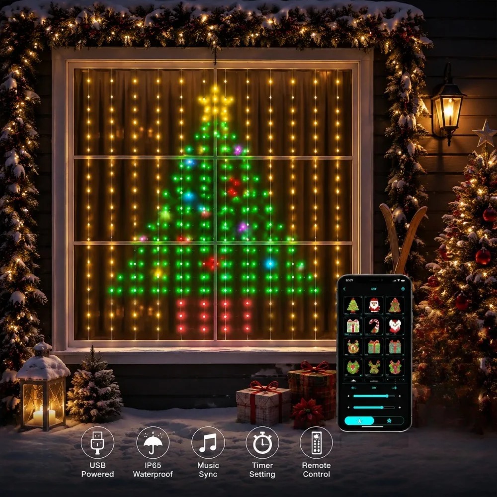 LED Pixel Curtain Lights Bluet - đánh giá và giá Home Decor Free App