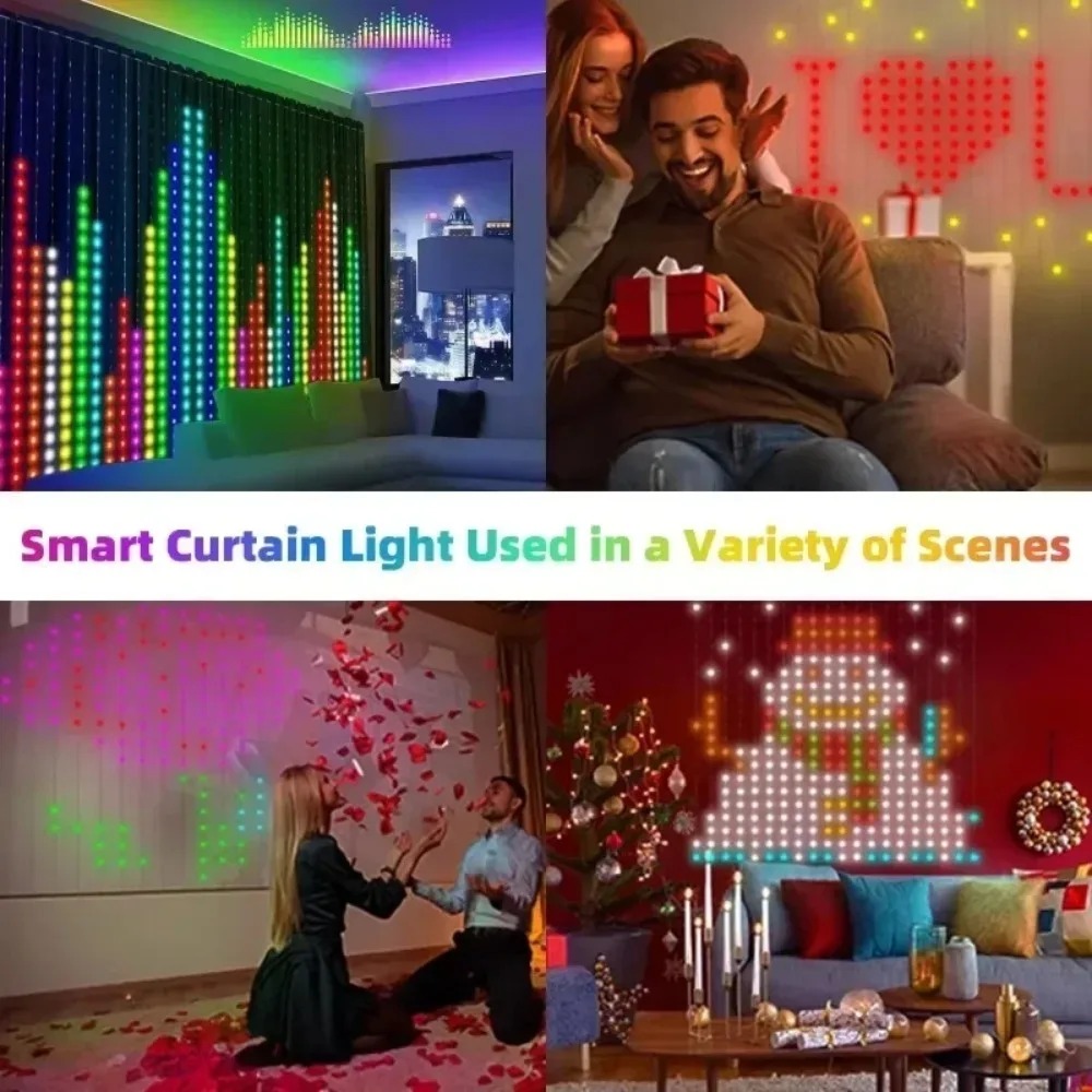 LED Pixel Curtain Lights Bluet - đánh giá và giá Home Decor Free App