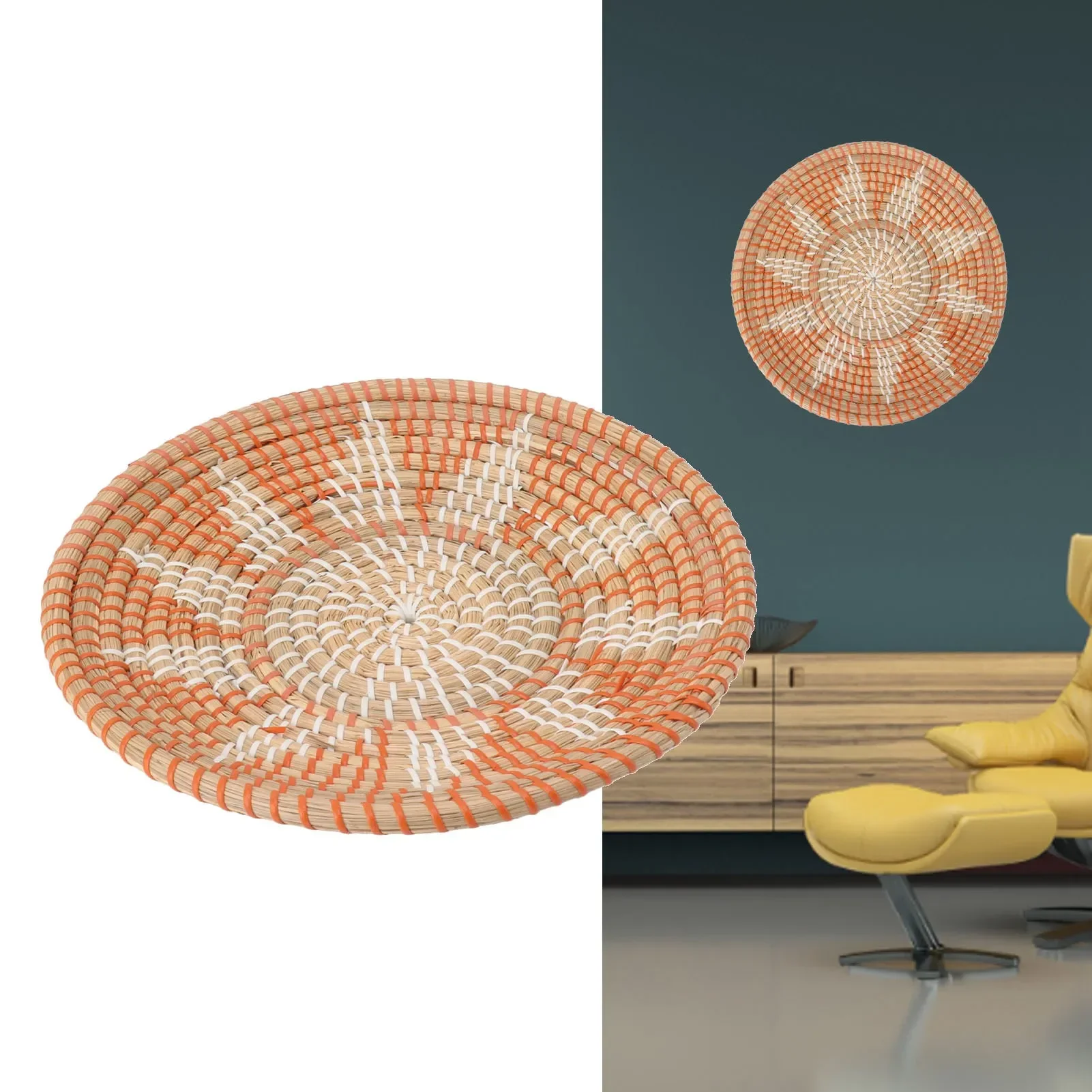 Round Grass Wall Ornaments 35c - đánh giá và giá Rattan Plant Basket