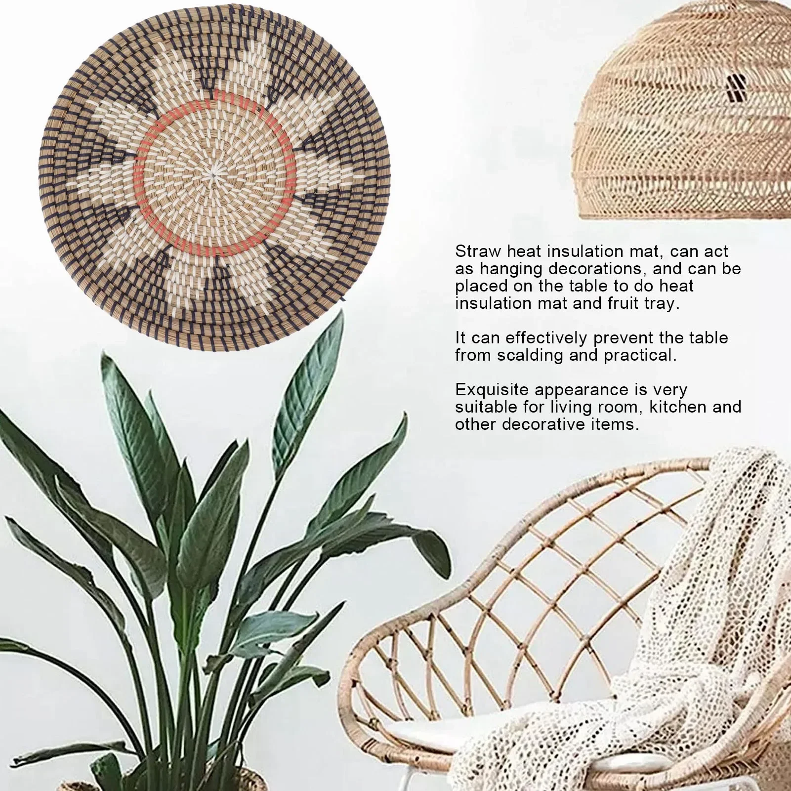 Round Grass Wall Ornaments 35c - đánh giá và giá Rattan Plant Basket
