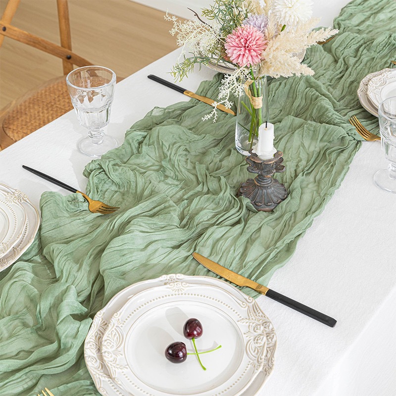 Boho Gauze Table Runner, Crink - đánh giá và giá Linen Table Runner