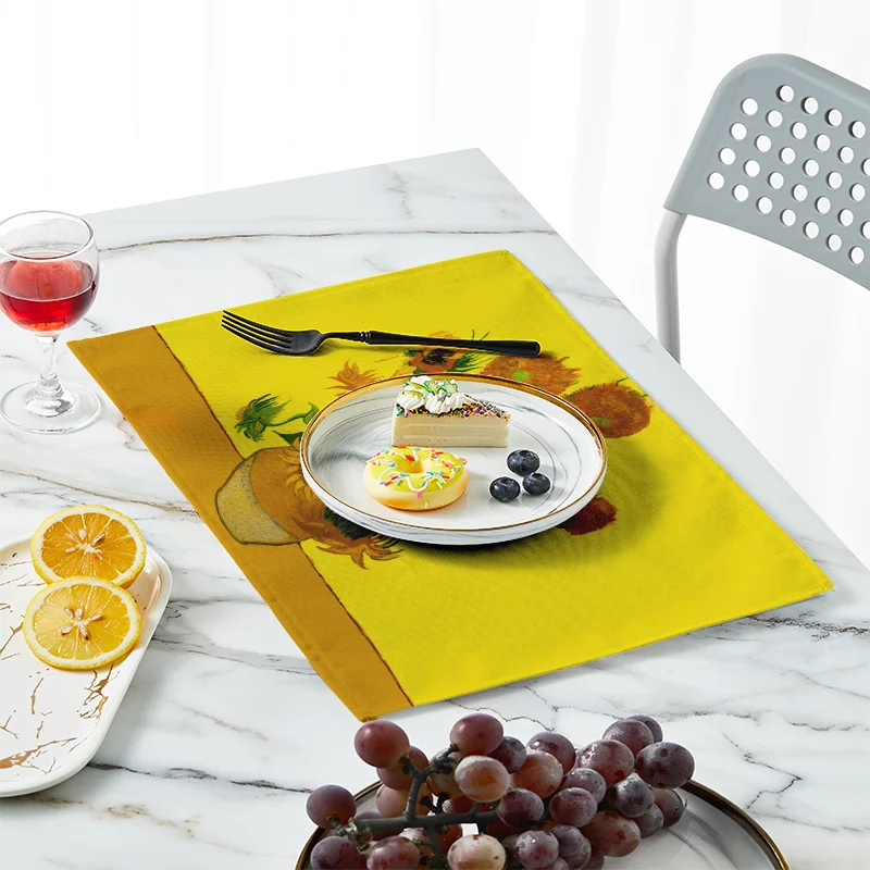 New Van Gogh Oil Painting Tabl - đánh giá và giá Linen Table Runner