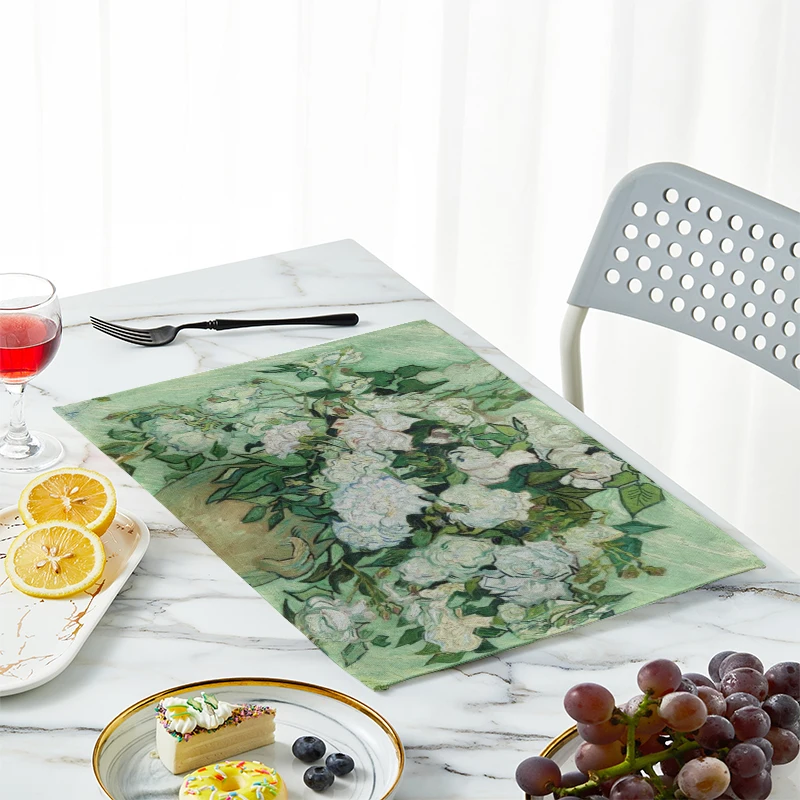 New Van Gogh Oil Painting Tabl - đánh giá và giá Linen Table Runner
