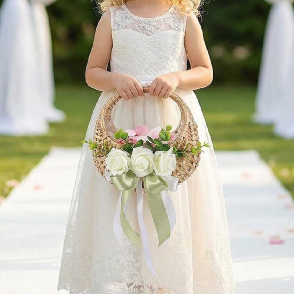 Rattan Flower Girl Basket with - đánh giá và giá Rattan Plant Basket