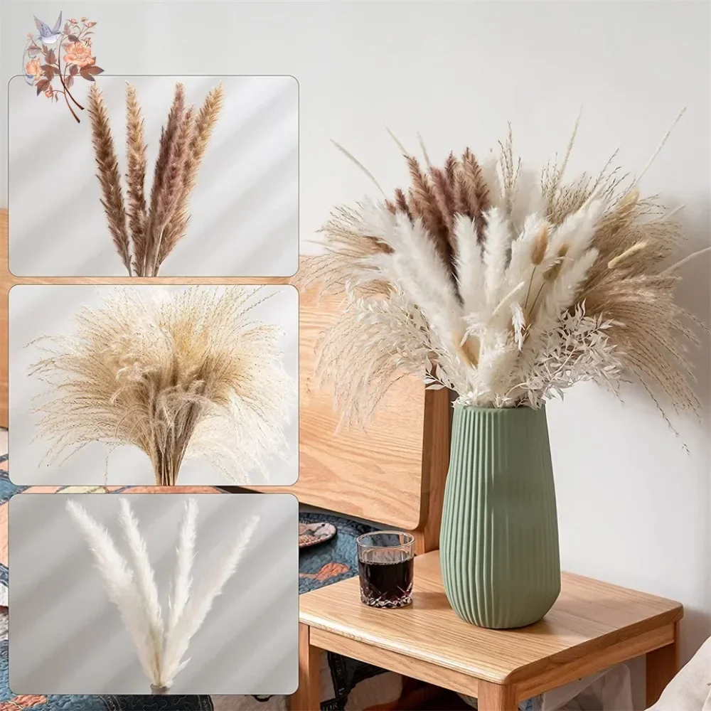 88pcs Natural Fluffy Dried Pam - đánh giá và giá Pampas Grass Decor