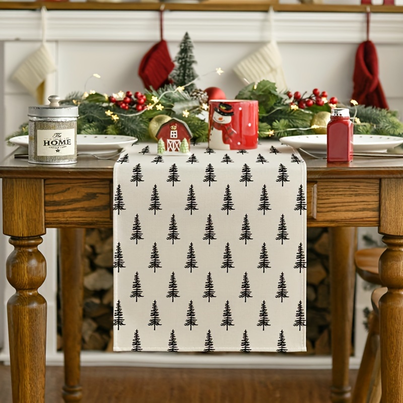 Simple Christmas Tree Table Ru - đánh giá và giá Linen Table Runner