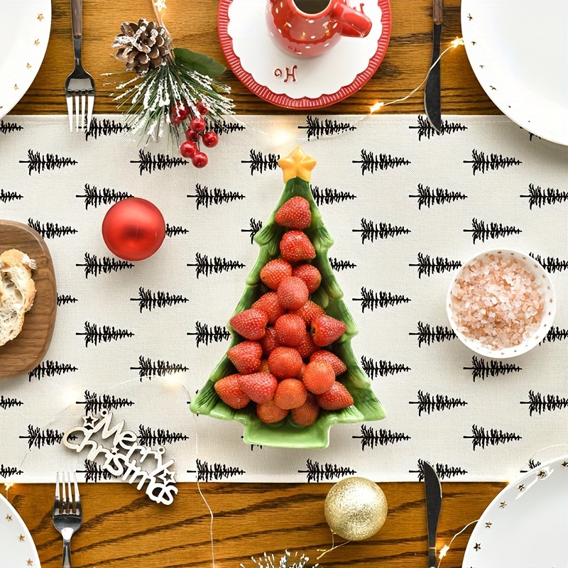 Simple Christmas Tree Table Ru - đánh giá và giá Linen Table Runner