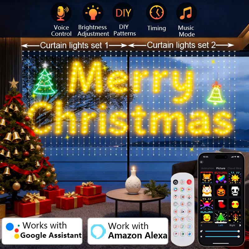 1/2PCS 400LEDs Smart Curtain L - đánh giá và giá Home Decor Free App