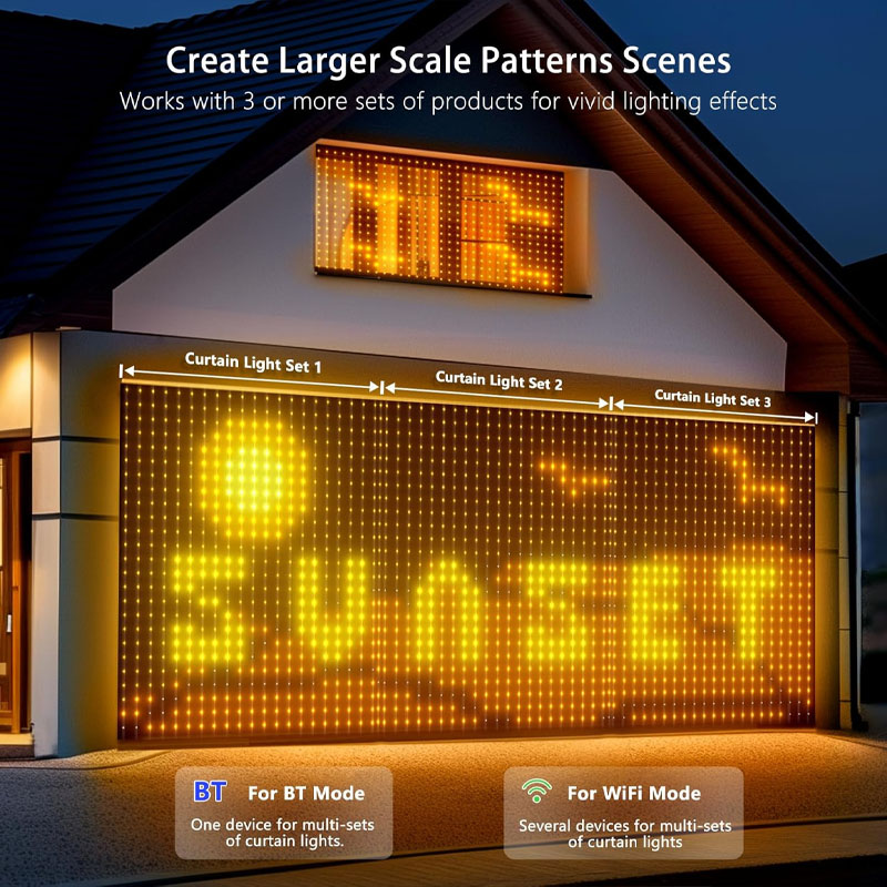1/2PCS 400LEDs Smart Curtain L - đánh giá và giá Home Decor Free App