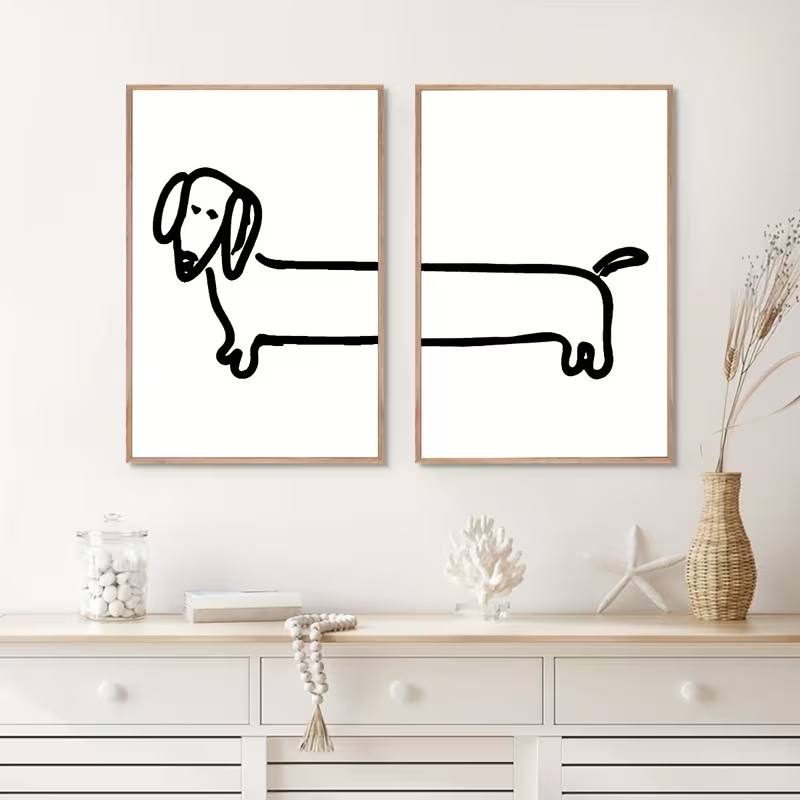 2PCS Modern Dachshund  Funny D - đánh giá và giá Home Decor Theme