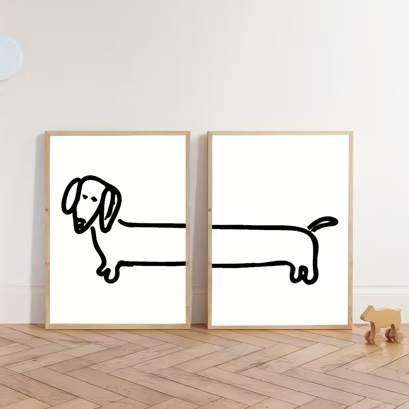 2PCS Modern Dachshund  Funny D - đánh giá và giá Home Decor Theme