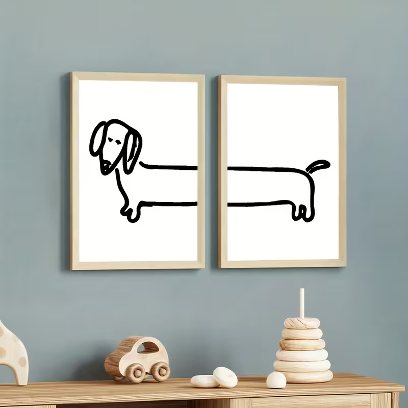 2PCS Modern Dachshund  Funny D - đánh giá và giá Home Decor Theme