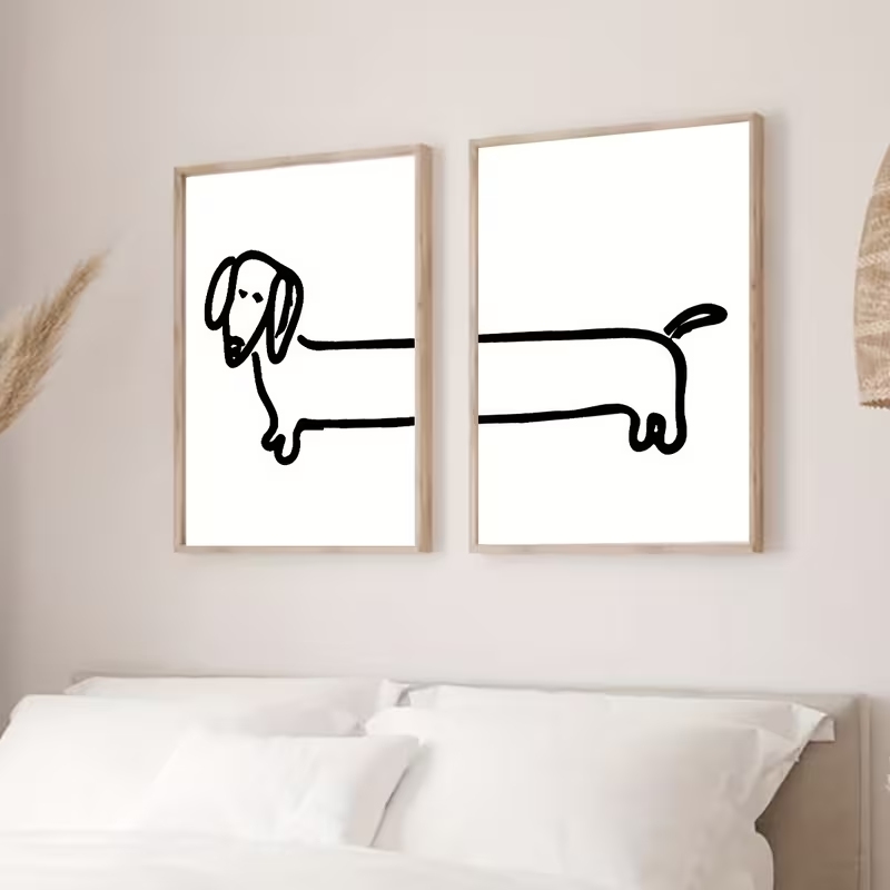 2PCS Modern Dachshund  Funny D - đánh giá và giá Home Decor Theme