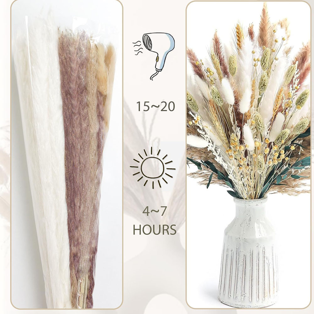 100pcs Dried Pampas Grass Bouq - đánh giá và giá Pampas Grass Decor