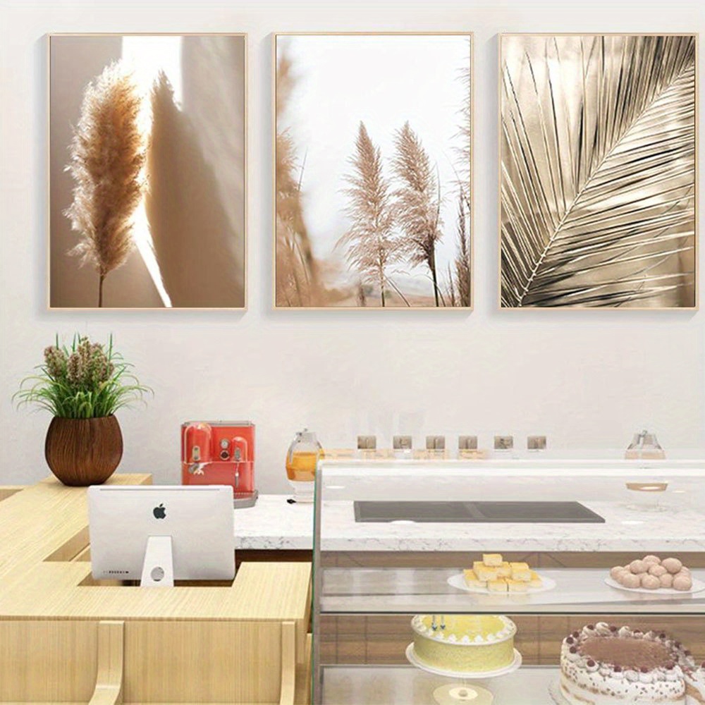 2D Flat 3pcs Unframed Set Prem - đánh giá và giá Pampas Grass Decor
