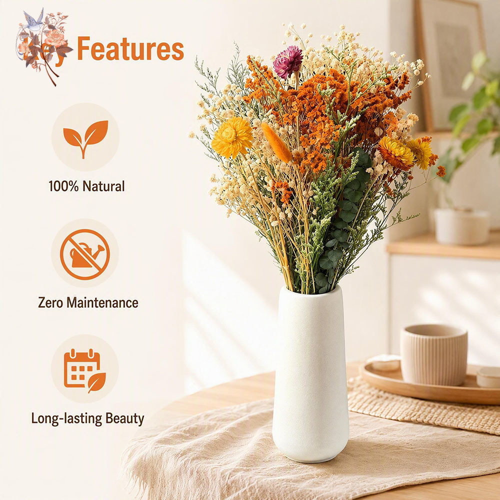 Autumn Dried Flowers Bouquet N - đánh giá và giá Pampas Grass Decor