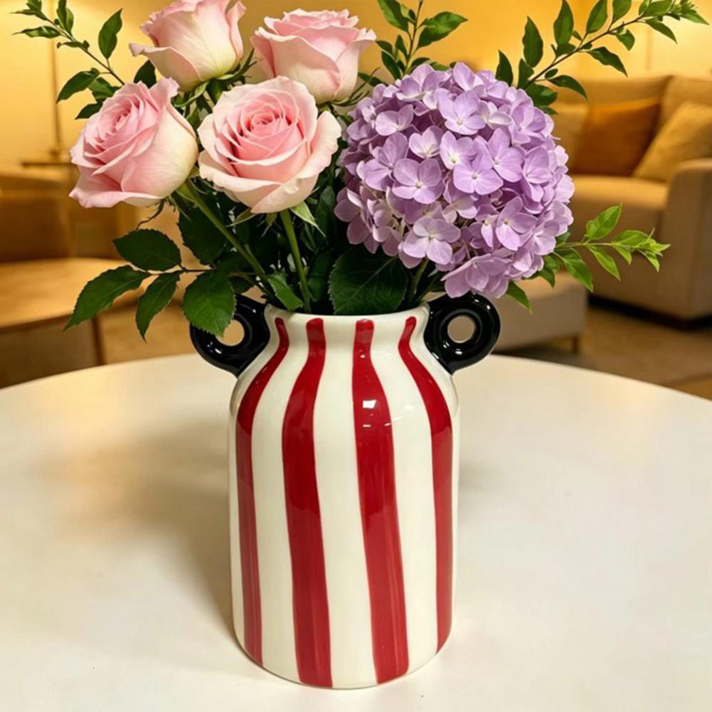 Ceramic Striped Flower Vase wi - đánh giá và giá Pampas Grass Decor