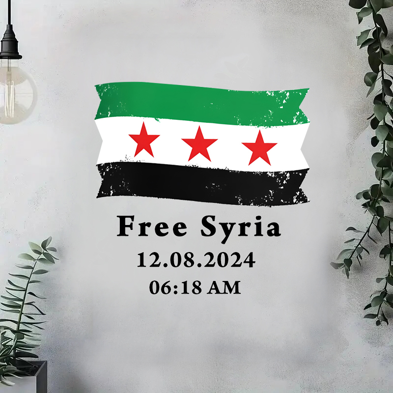 Syria Flag with Text Free Syri - đánh giá và giá Home Decor Indonesia