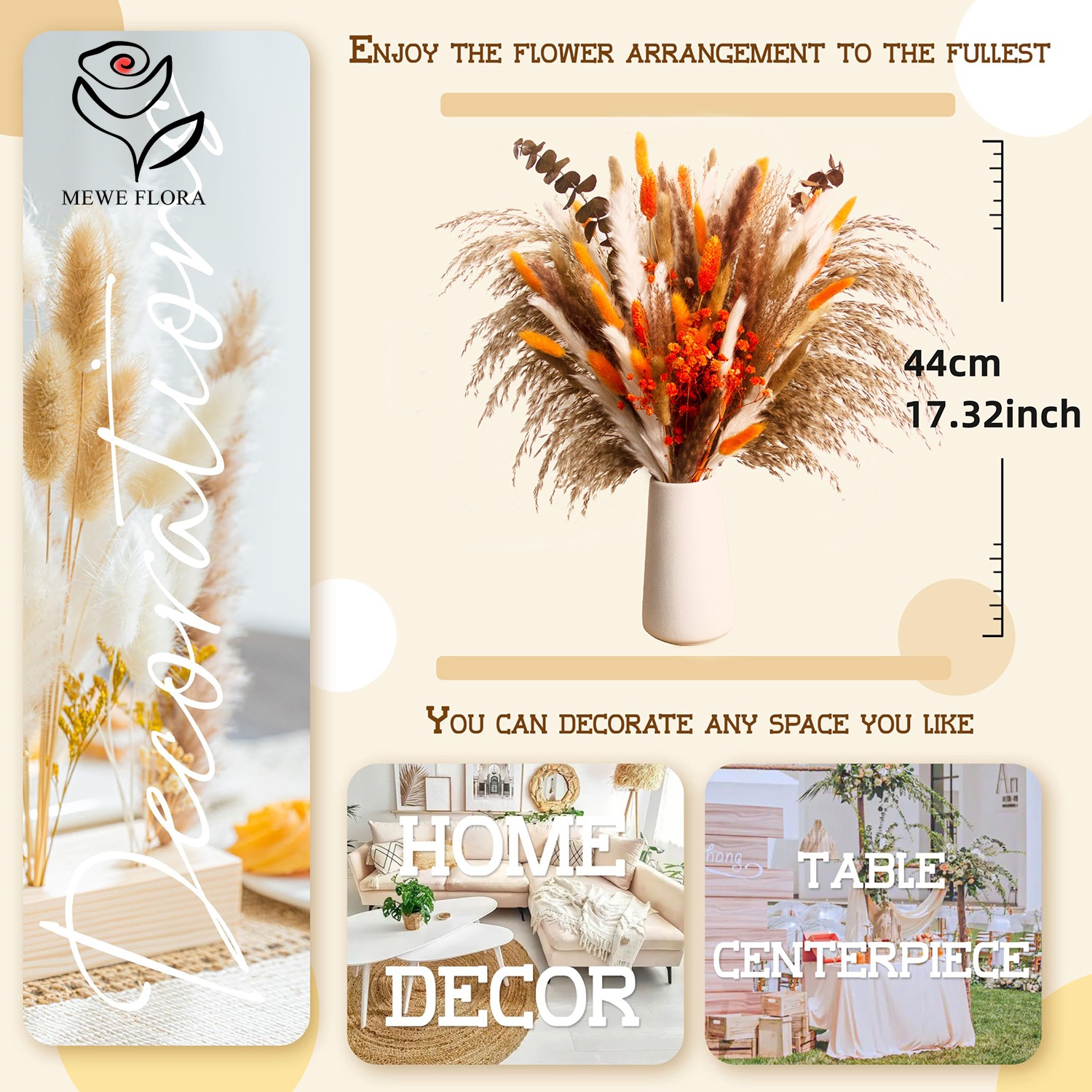 Dried Natural Flowers Pampas B - đánh giá và giá Pampas Grass Decor