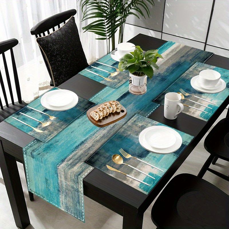 VIKAMA Morandi Abstract Ink Ta - đánh giá và giá Linen Table Runner
