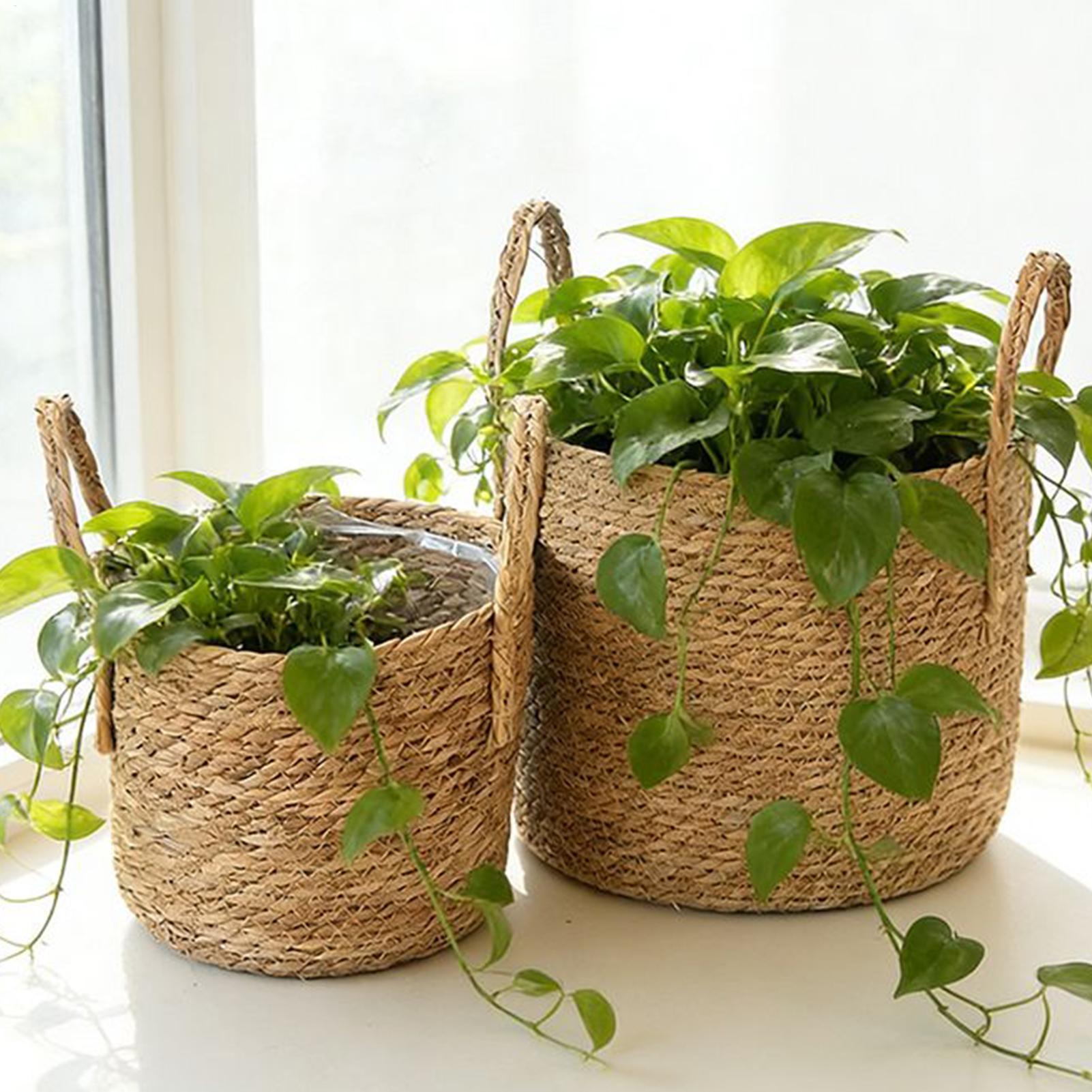 Planter Basket Straw Flowerpot - đánh giá và giá Rattan Plant Basket